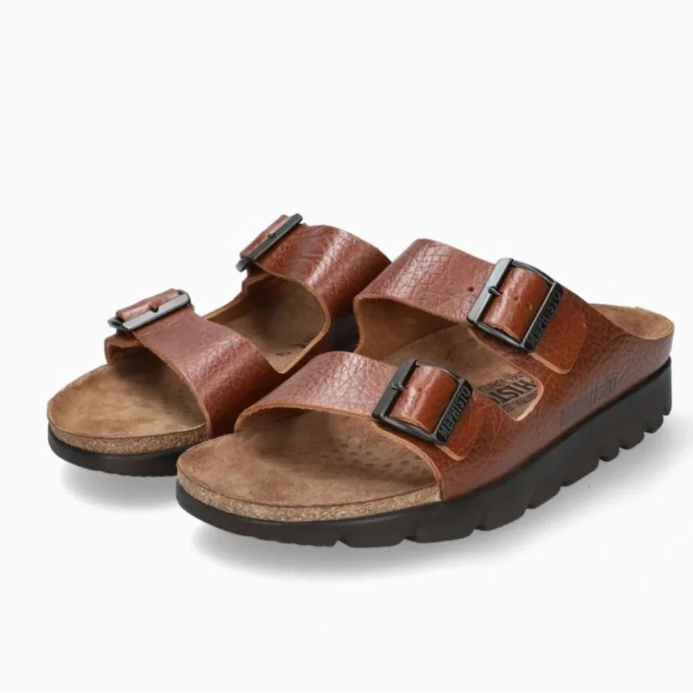 NEW MEPHISTO Men Zonder Sandal Tan Grain Leather NWT Sz 11 US / 45 EU Portugal - Picture 1 of 6